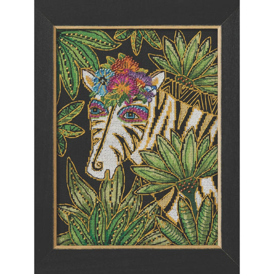 Mill Hill LB30-2614 Zebra Counted Cross Stitch and Beaded Kit