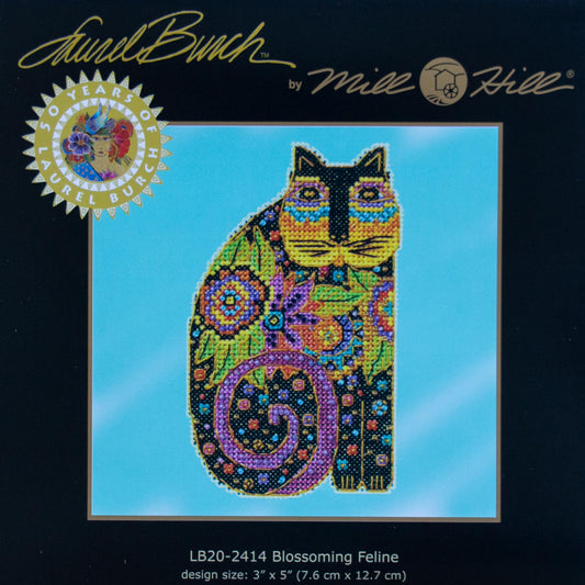 Mill Hill LB20-2414 Laurel Burch Blossoming Feline Counted Cross Stitch Kit