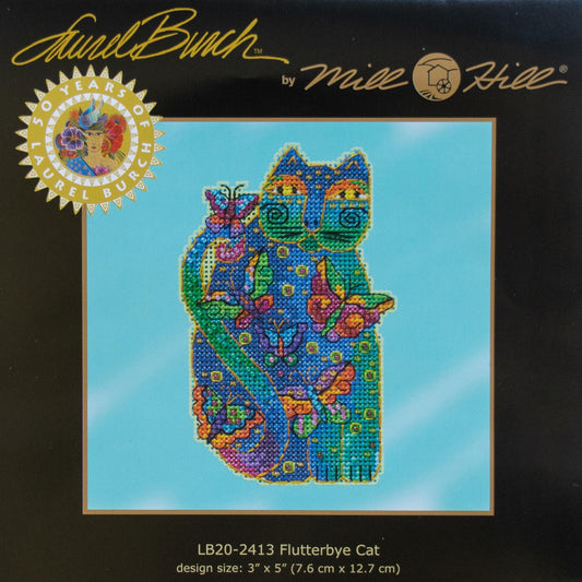 Mill Hill LB20-2413 Laurel Burch Flutterbye Cat Counted Cross Stitch Kit