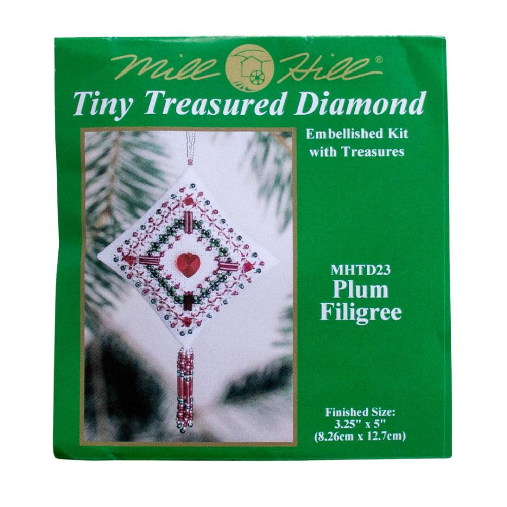 Mill Hill MHTD23 Tiny Treasured Diamond Plum Filigree