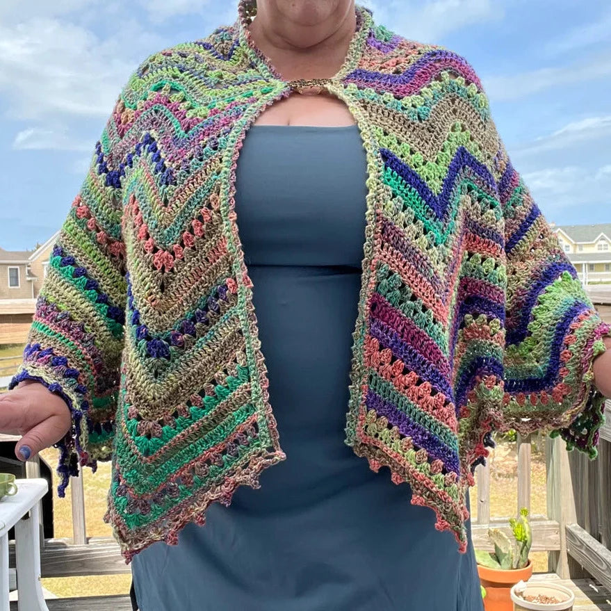 6-Day Superstaro Crocheted Shawl featuring Noro Yukata