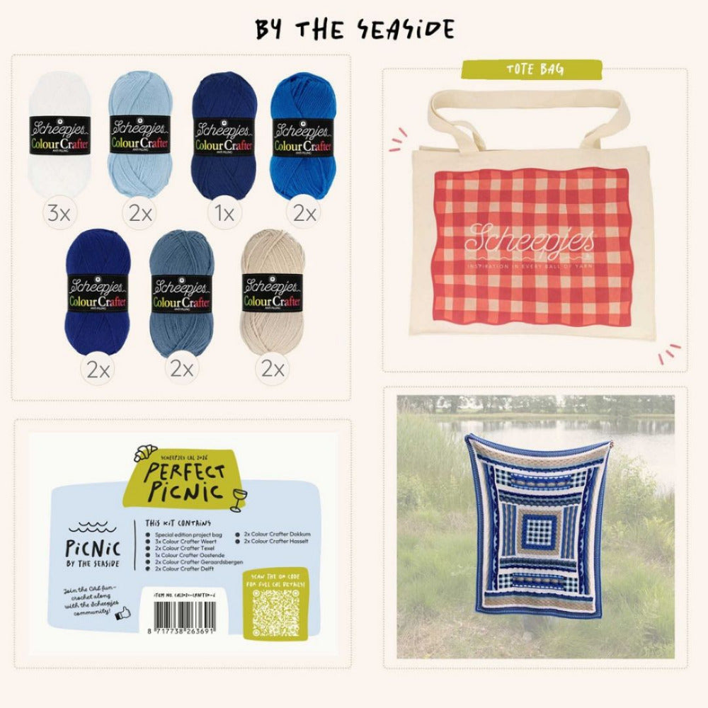 Scheepjes "Perfect Picnic" 2026 CAL Colour Crafter Yarn Kit - Picnic By the Seaside yarn quantities