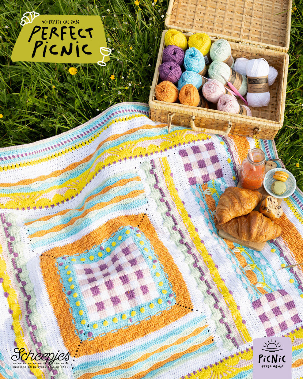 Scheepjes "Perfect Picnic" 2026 CAL Cotton Create DK Yarn Kit - Picnic After Dawn