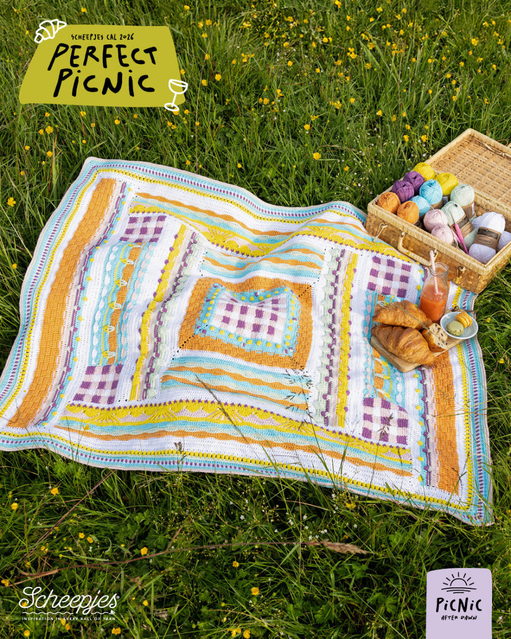Scheepjes "Perfect Picnic" 2026 CAL Cotton Create DK Yarn Kit - Picnic After Dawn