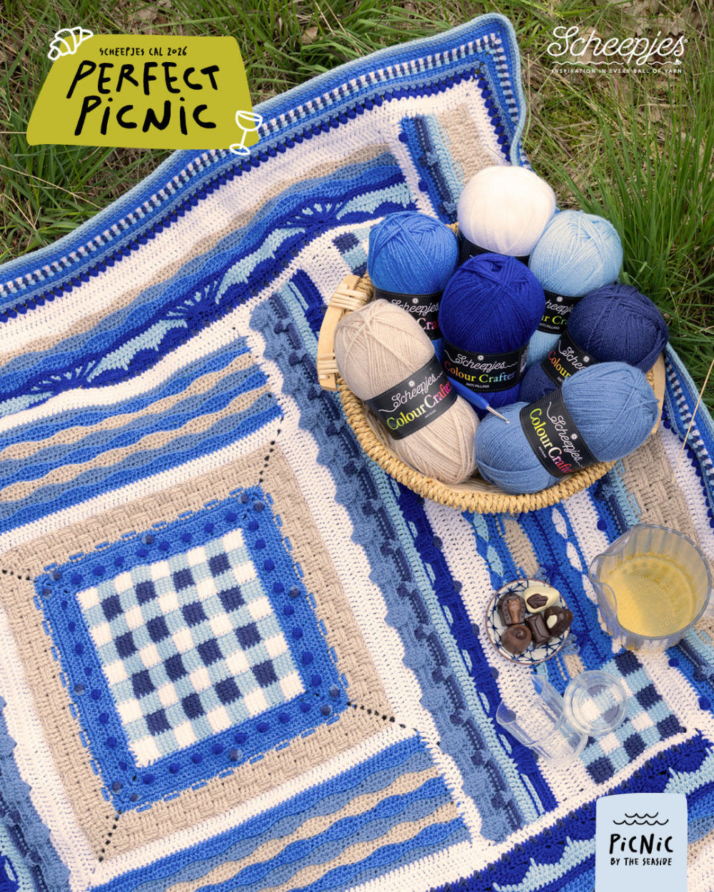 Scheepjes "Perfect Picnic" 2026 CAL Colour Crafter Yarn Kit - Picnic By the Seaside