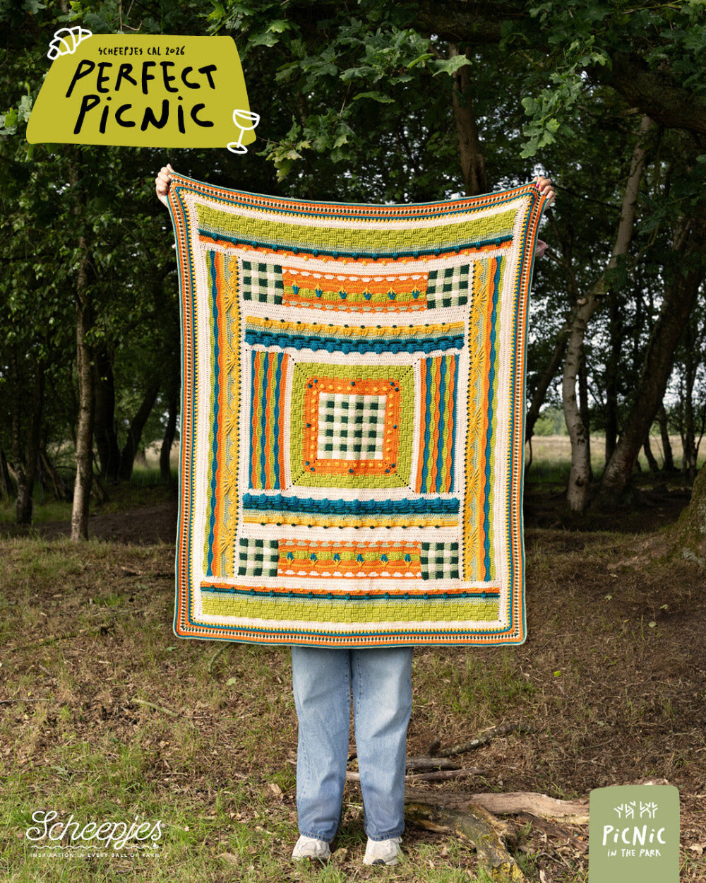 Scheepjes "Perfect Picnic" 2026 CAL Cotton Create DK Yarn Kit - Picnic in the Park