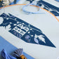 Cyanotype Monogram with Flowers on Cotton Fabric