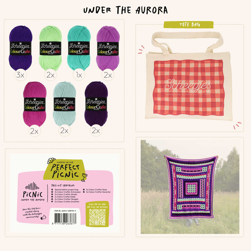 Scheepjes "Perfect Picnic" 2026 CAL  Colour Crafter Yarn Kit - Picnic Under the Aurora