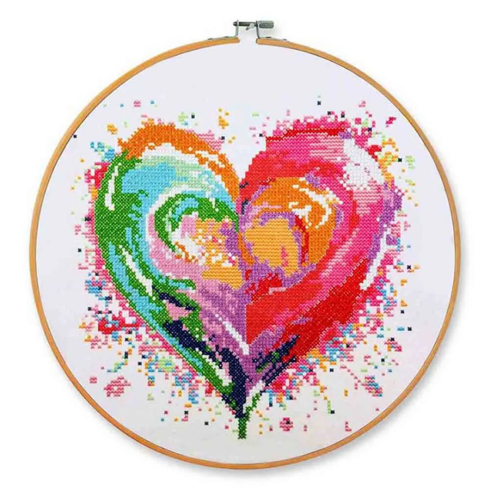 Pony "Sprinkles Heart" No-Count Cross Stitch Kit