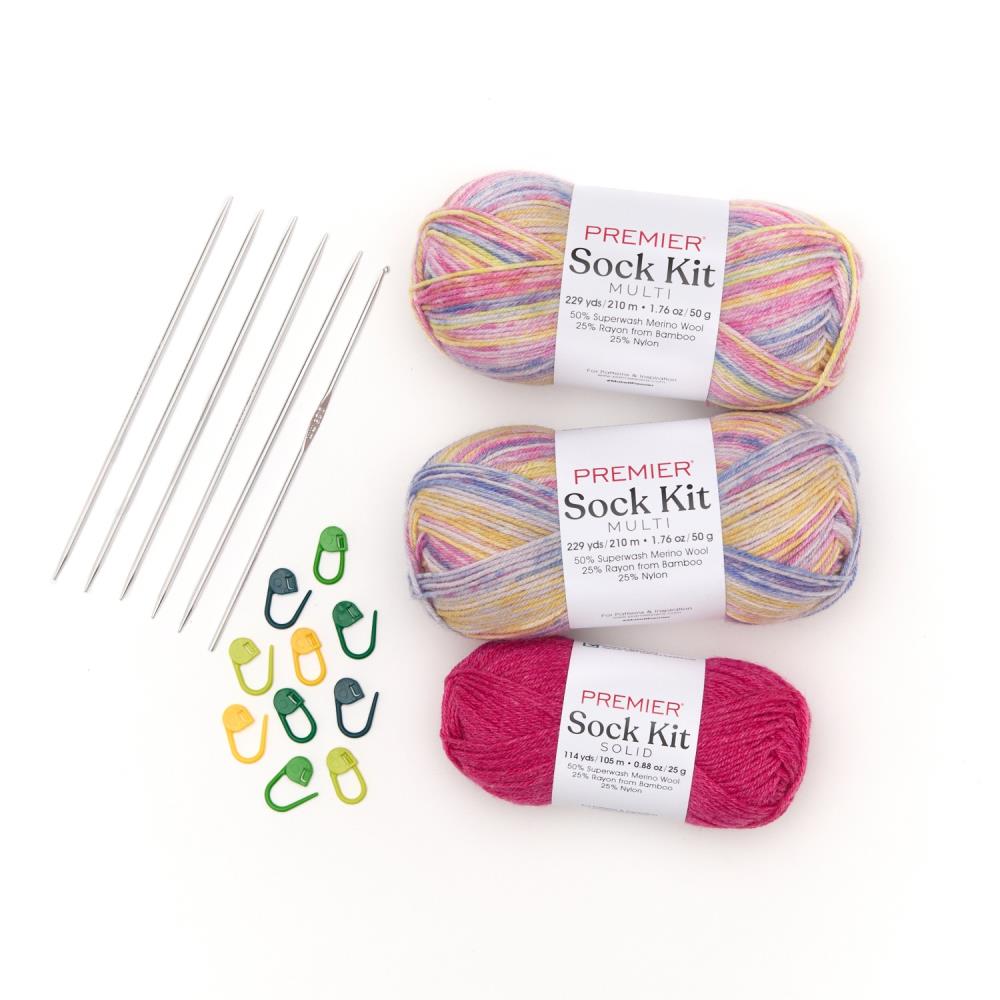 Premier Yarns Sock Kit (Knit or Crochet) - Insomniac