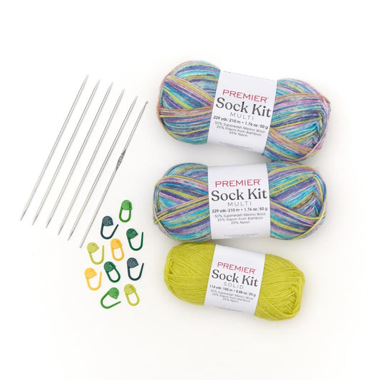 Premier Yarns Sock Kit (Knit or Crochet) - Purple People
