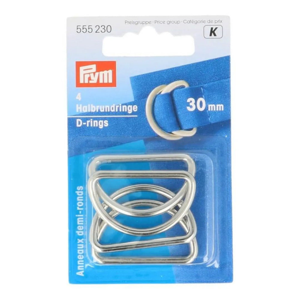 Prym D-Rings - Matt Silver 30mm