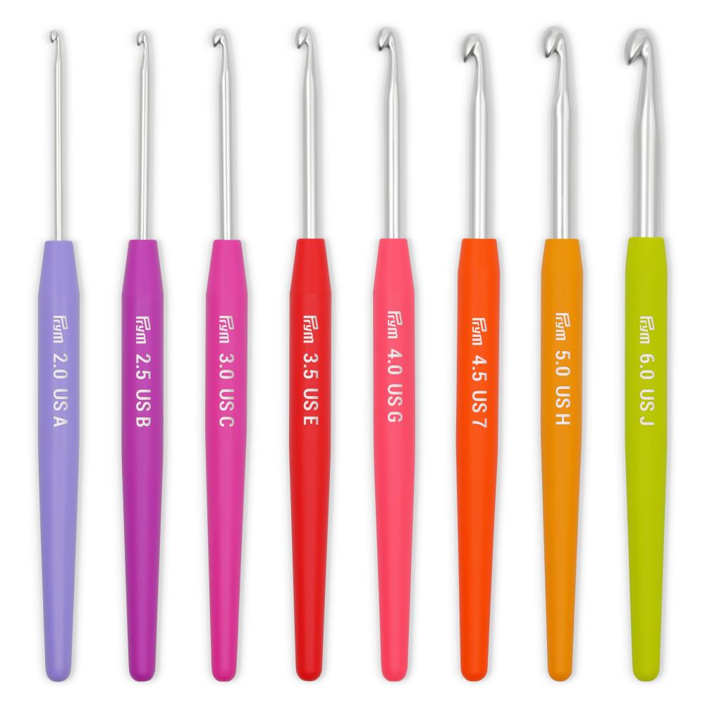 Prym Soft Grip Crochet Hook Set, set of 8 Hooks, 2mm-6mm
