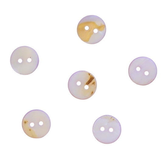 Lavender Round Shell Two Hole Button 13mm back