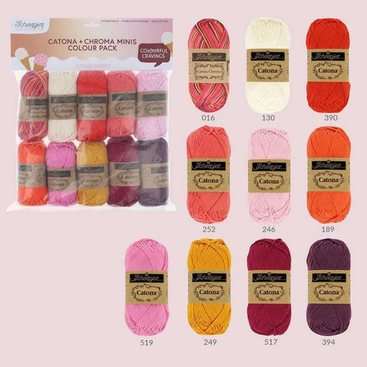 Scheepjes Catona and Chroma Minis Colour Pack Summer Sherbet