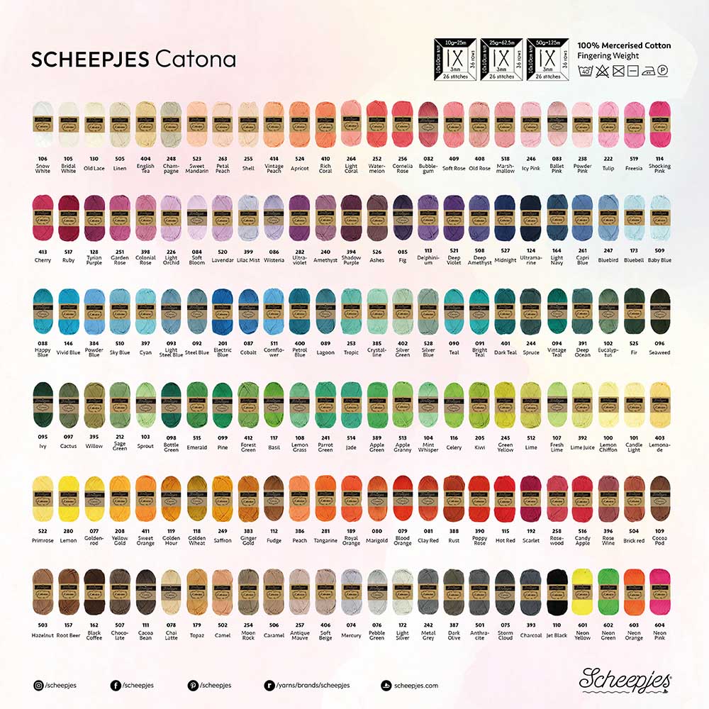 Scheepjes Catona colour card