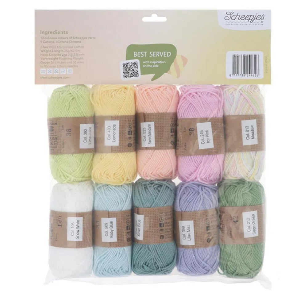 Scheepjes Catona  and Chroma Minis Colour Pack Marshmallow Mix