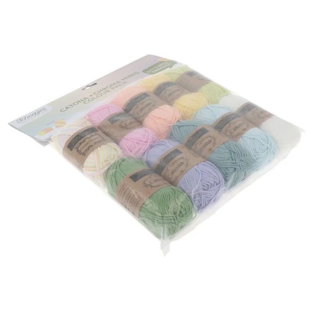 Scheepjes Catona  and Chroma Minis Colour Pack Marshmallow Mix