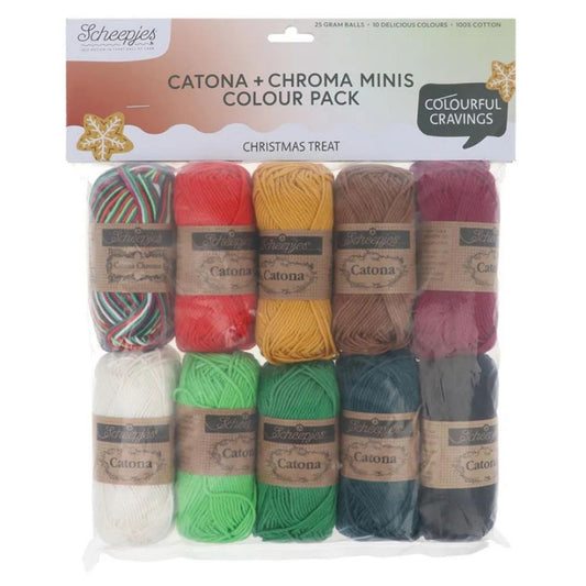 Scheepjes Catona  and Chroma Minis Colour Pack Christmas Treat