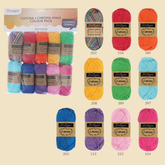 Scheepjes Catona  and Chroma Minis Colour Pack Fruit Platter