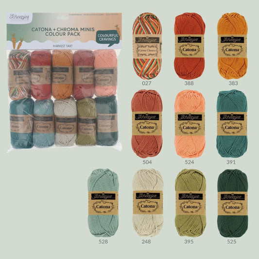 Scheepjes Catona  and Chroma Minis Colour Pack Harvest Tart