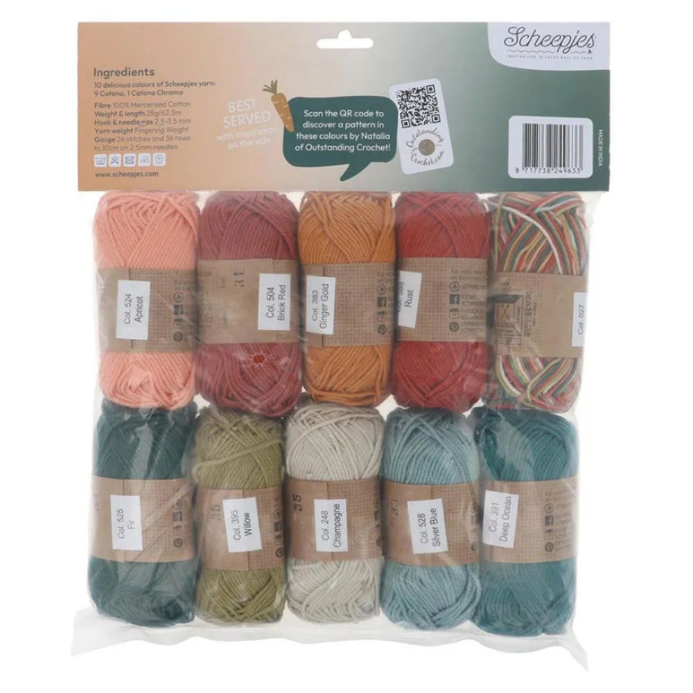 Scheepjes Catona  and Chroma Minis Colour Pack Harvest Tart