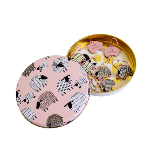 DMC Sheep Knitting Accessories Tin Pink