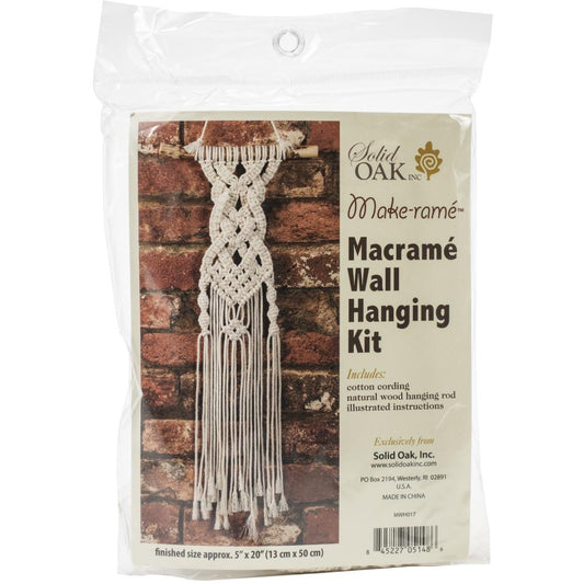Solid Oak "Celtic Braid" Macramé  Wall Hanging Kit