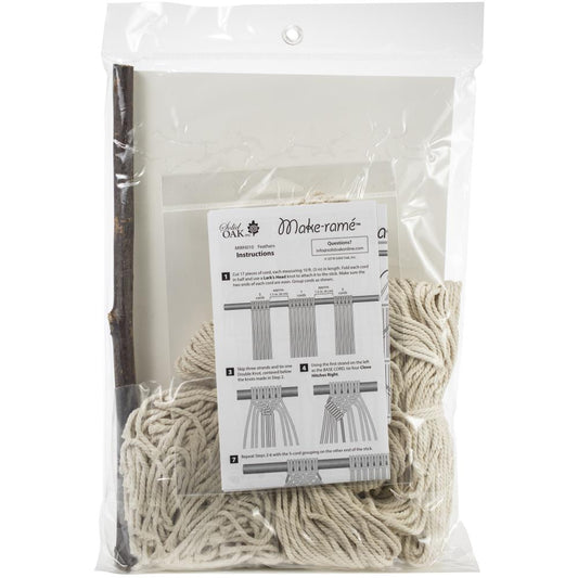 Solid Oak "Feathers" Macramé  Wallhanging Kit