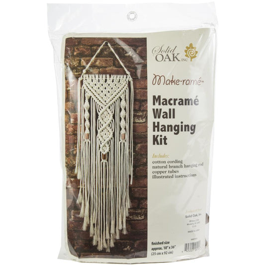 Solid Oak "Two Twists" Macramé  Wallhanging Kit