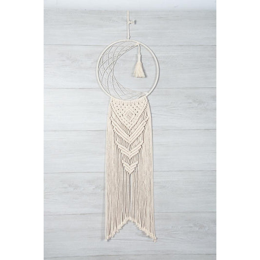 Solid Oak "Moon Dream Catcher" Macrame Wall Hanging Kit