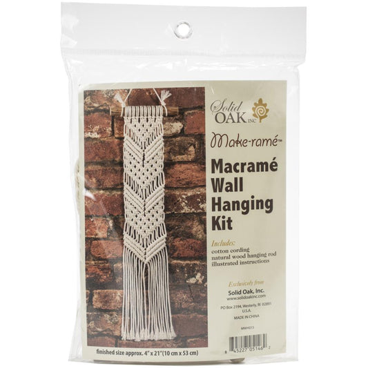 Solid Oak "Chevrons" Macramé Wall Hanging Kit