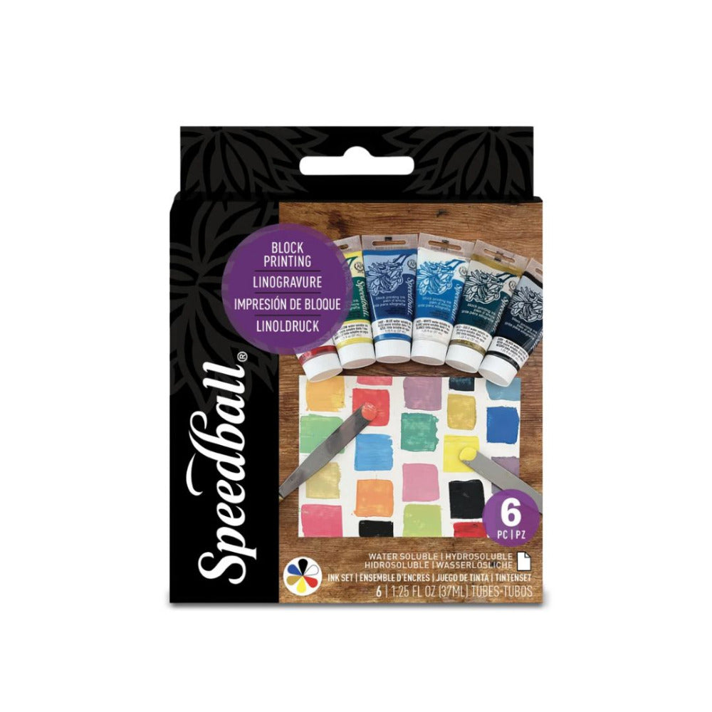 Speedball Paper and Cardboard Block Printing  Inks 6/Pkg