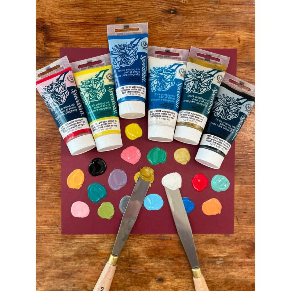 Speedball Paper and Cardboard Block Printing  Inks 6/Pkg
