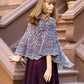 Sterling Place Happy Pi Shawl, designed by Katrin Schubert, intermediate level using Malabrigo Mechit rear view