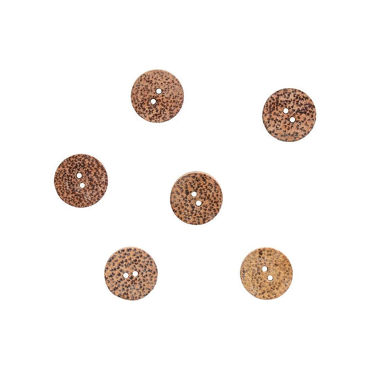 Round Speckled Timber Two Hole Button 18mm