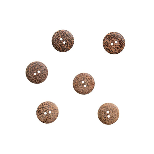 Round Speckled Timber Two Hole Button 18mm
