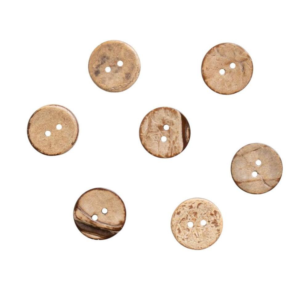 Round Natural Coconut Shell Two Hole  Button 19mm