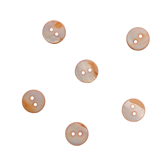 Orange Round Shell Two Hole Button 13mm back