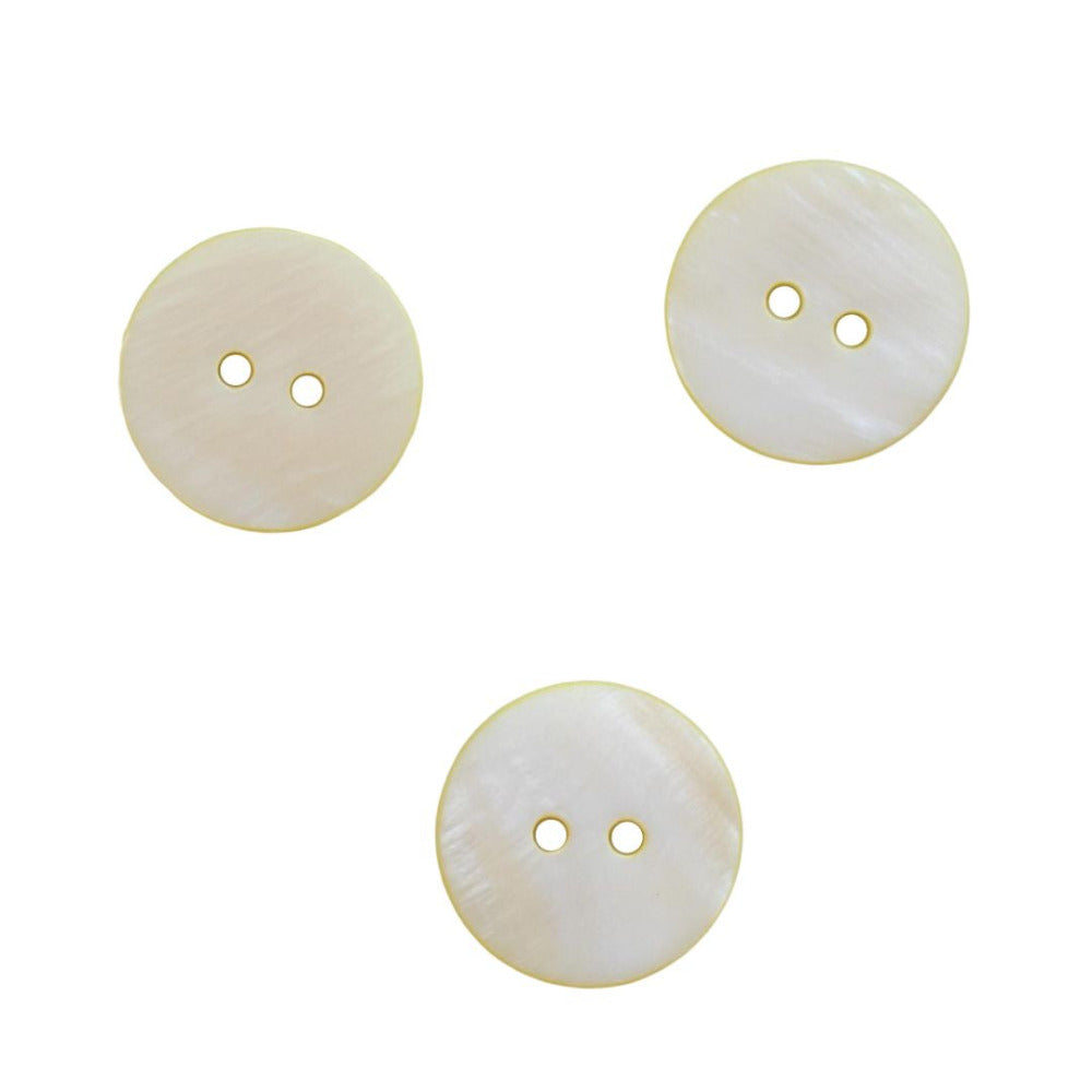 Yellow Round Shell Two Hole Button 20mm – thekraftymobile