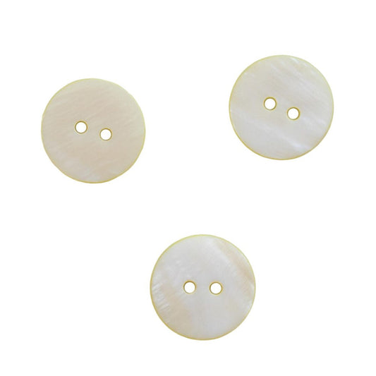 Yellow Round Shell Two Hole Button 20mm back