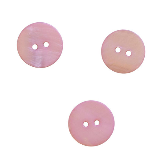 Pink Round Shell Two Hole Button 20mm