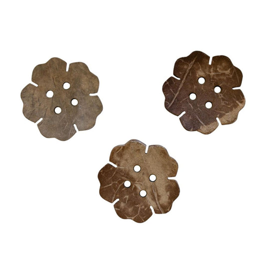 Flower Coconut Shell Four Hole Button 34mm
