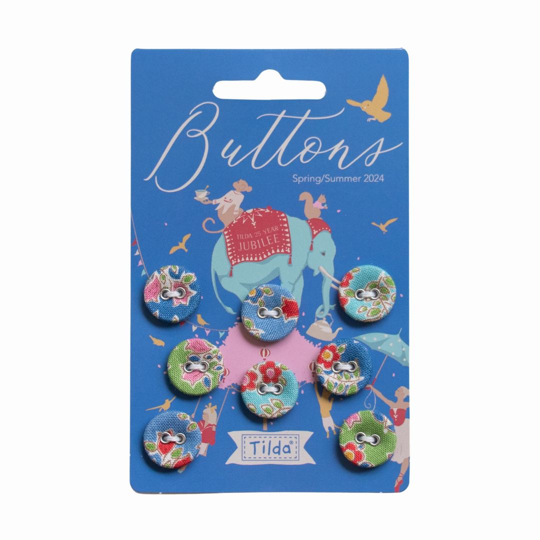 Tilda Farm Flower Buttons Set of Eight 16mm – thekraftymobile