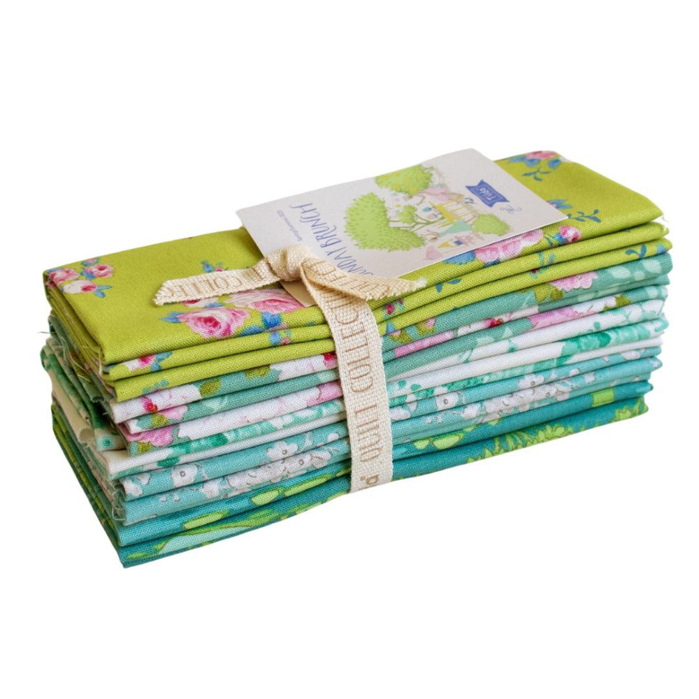 Tilda Sunday Brunch Five Piece Fat Quarter Bundle Lime/Teal