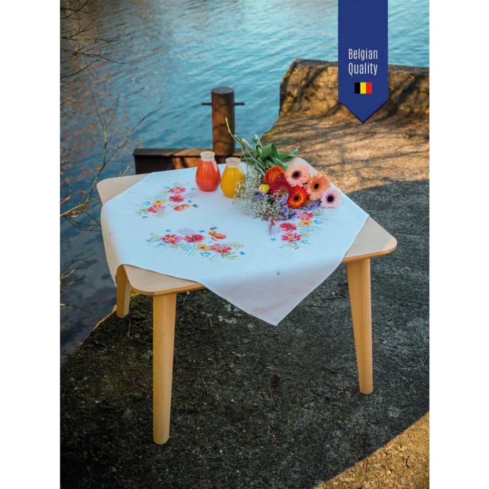 Vervaco Poppies and Wildflowers Printed Cross Stitch Cloth Kit 72cm x 72cm