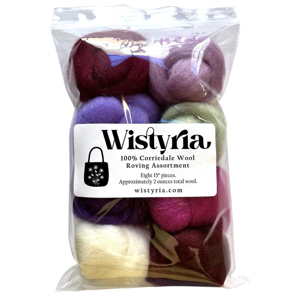 Wistyria Editions Wool Roving 8/Pk Lilacs