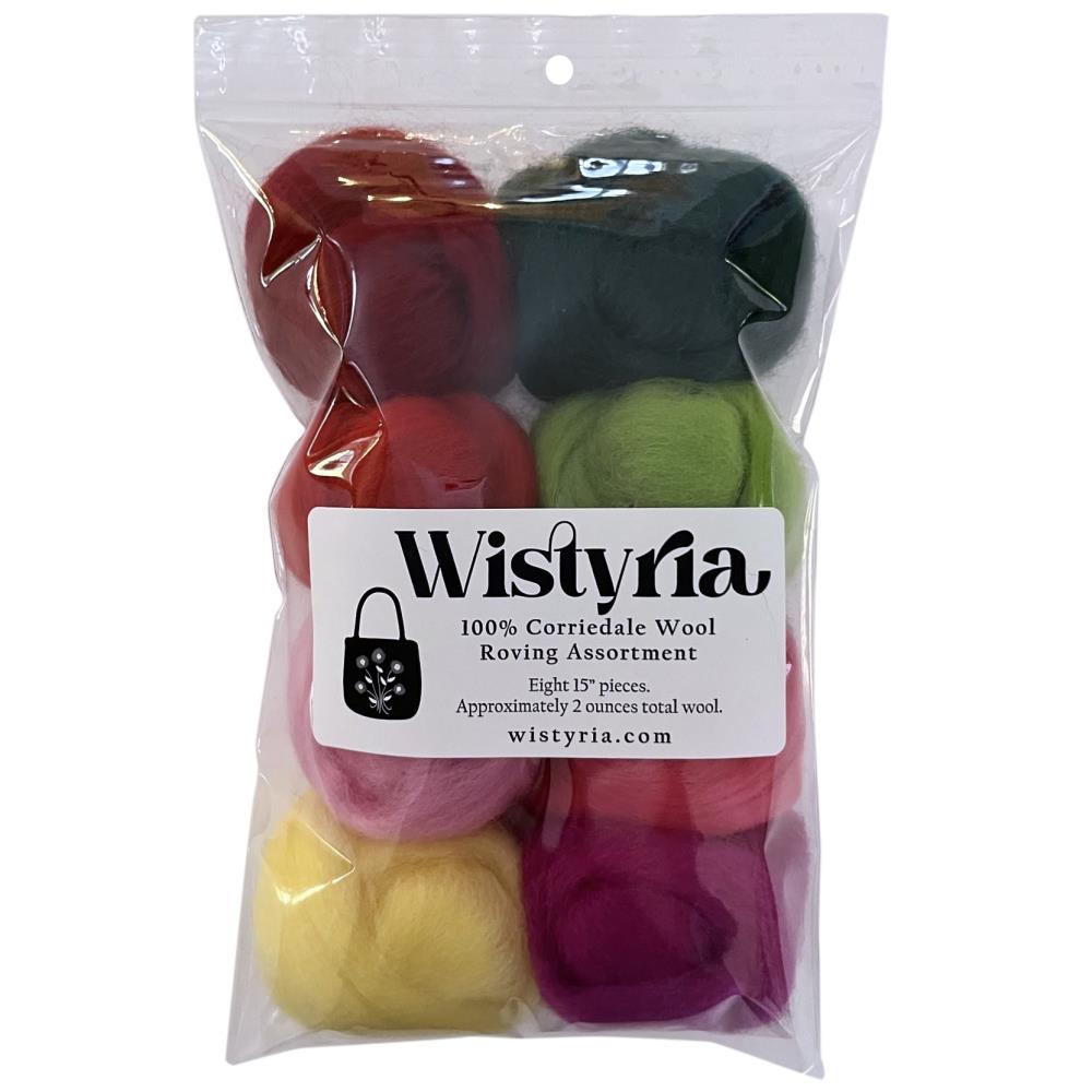 Wistyria Editions Wool Roving 8/Pk Zinnias