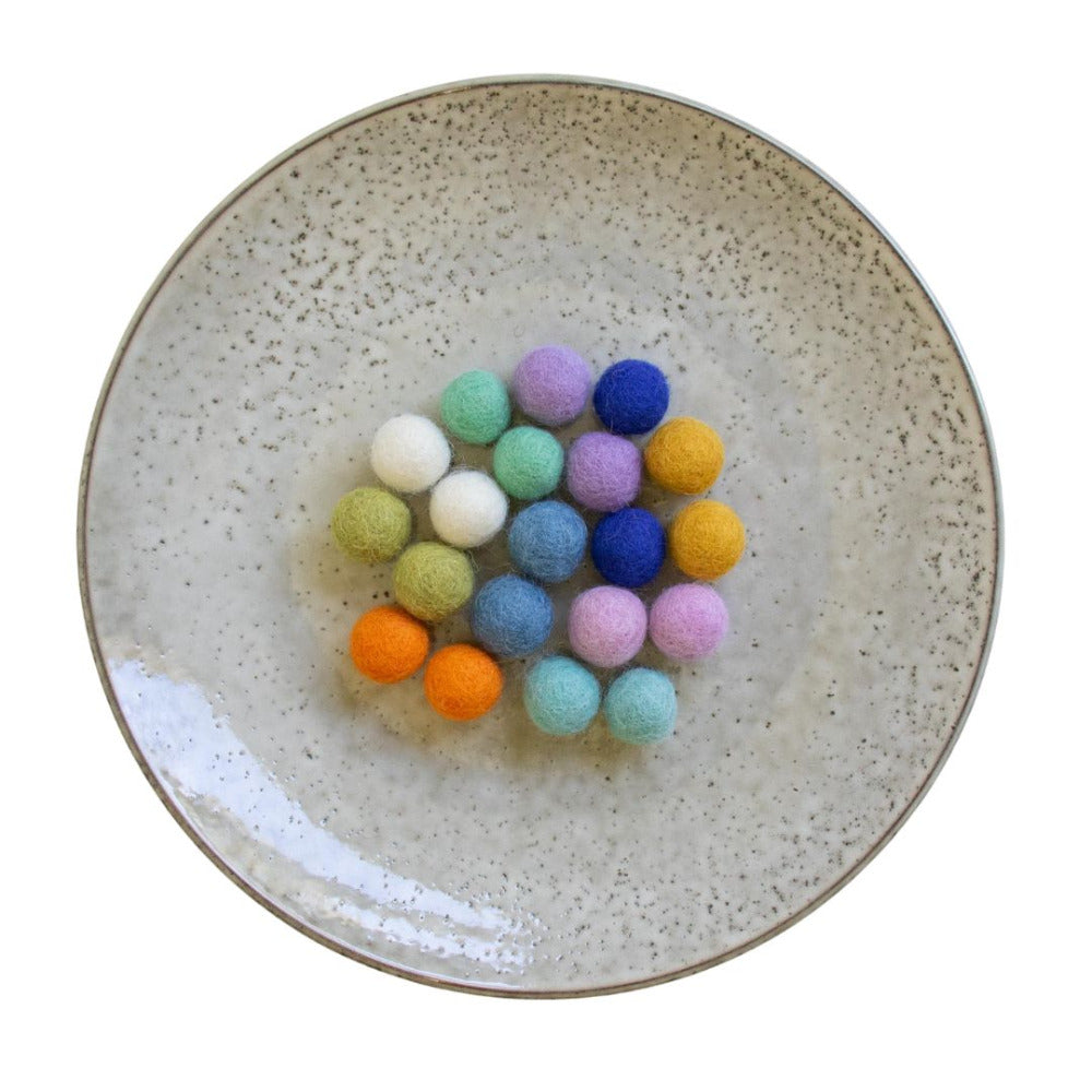 Wool Felt Balls "Spring" 1.5cm, set of 20