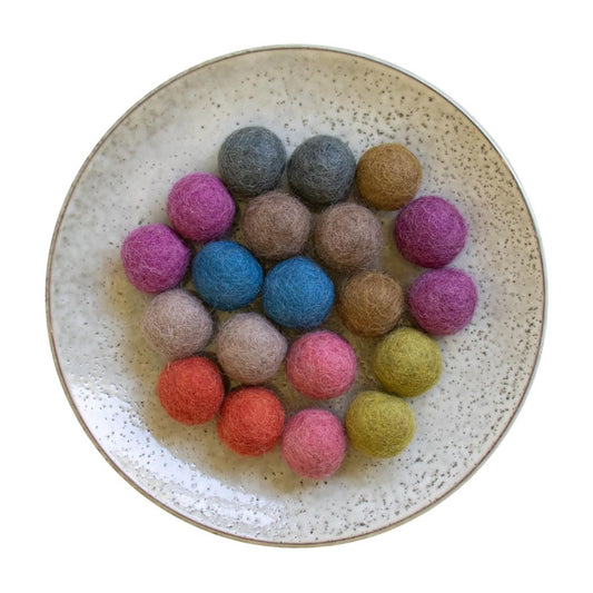 Wool Felt Balls "Autumn" 2.5cm, set of 20